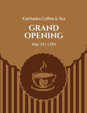 Coffee Shop Grand Opening Flyer Template