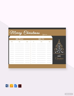Christmas Tree Gift List Template