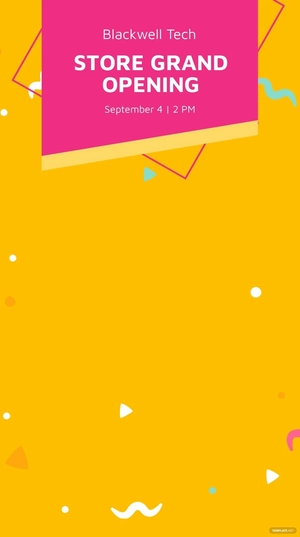 Free Store Grand Opening Snapchat Geofilter Template to Edit Online
