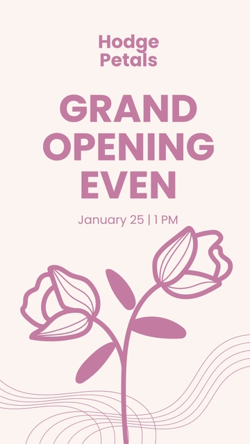 Free Flower Shop Grand Opening Instagram Story Template to Edit Online