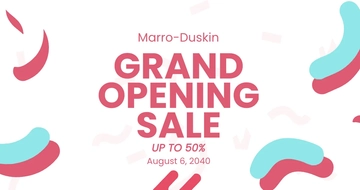 Free Grand Opening Sale Facebook Post Template to Edit Online