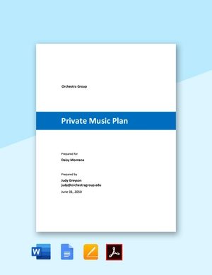 Private Music Lesson Plan Template