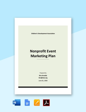 Nonprofit Event Marketing Plan Template