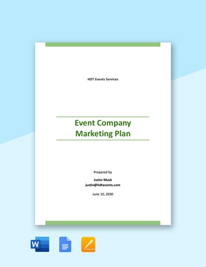 Event Company Marketing Plan Template