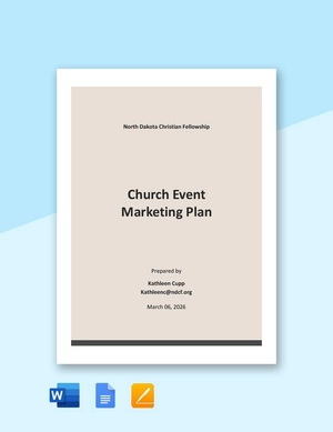 Church Event Marketing Plan Template