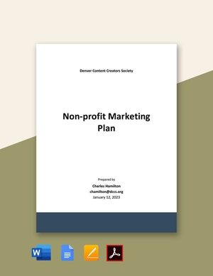 Sample Nonprofit Marketing Plan Template