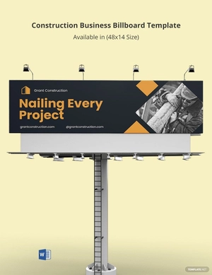 Construction Business Billboard Template
