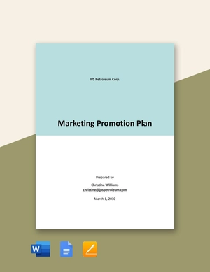 Marketing Promotion Plan Template