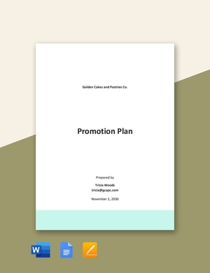 Sample Promotion Plan Template