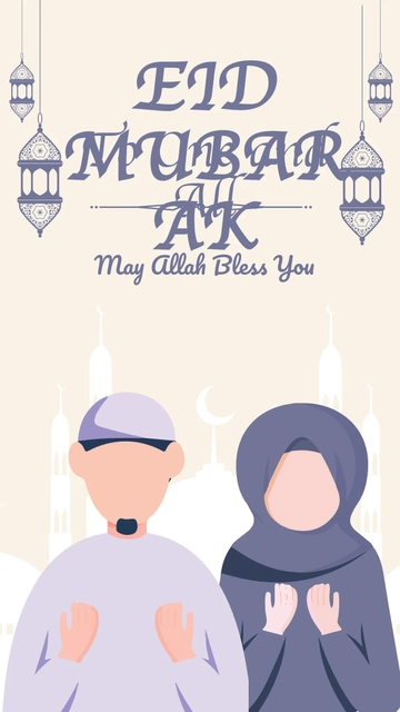 Free Eid Mubarak Instagram Story Template to Edit Online