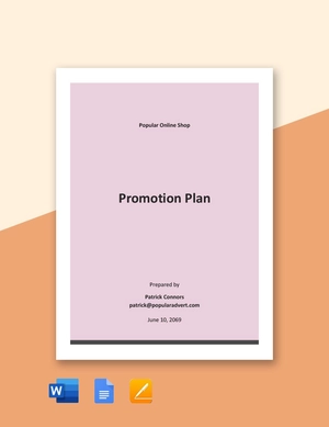 Promotion Plan Template
