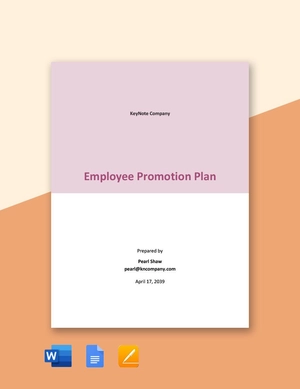Employee Promotion Plan Template