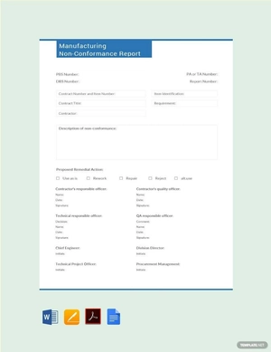 Manufacturing Non-Conformance Report Template Manufacturing Non-Conformance Report Template