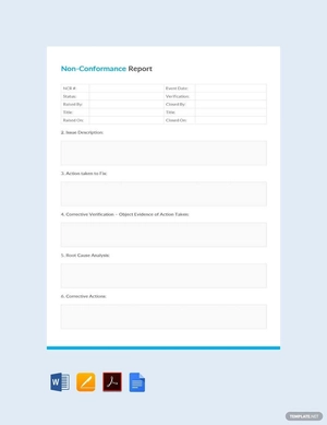 Non-Conformance Report Example Template Non-Conformance Report Example Template