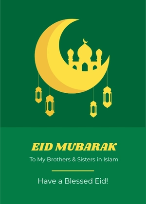 Free Eid Mubarak Card Template to Edit Online