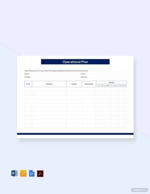 Blank Operational Plan Template