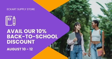 Free Back To School Discount Facebook Post Template to Edit Online