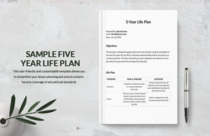 Sample Five Year Life Plan Template