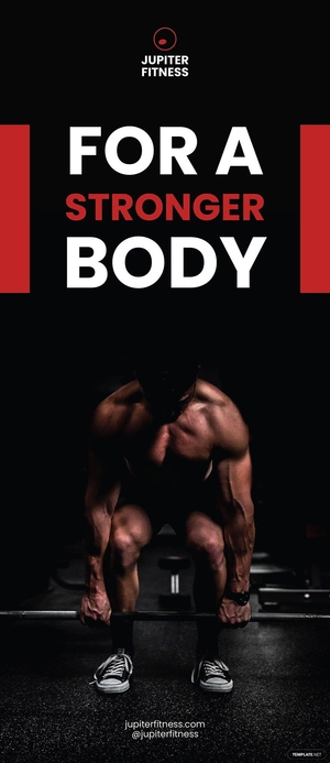 Modern Fitness Roll Up Banner Template