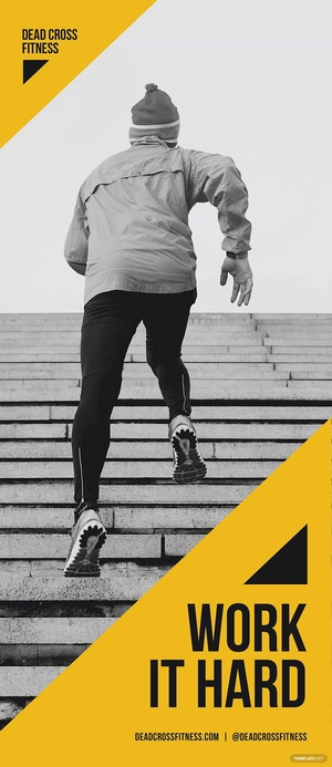 Simple Fitness Roll Up Banner Template