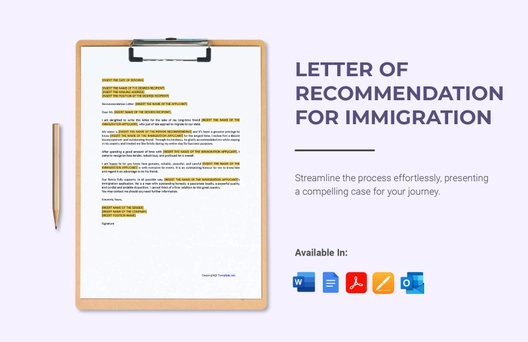 Letter of Recommendation for Immigration