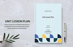 Blank Unit Lesson Plan Template