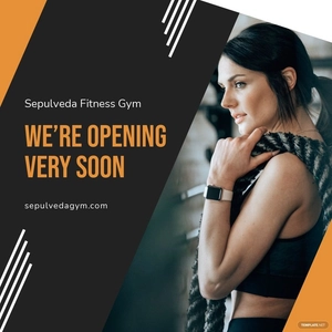 Free Gym Opening Instagram Post Template to Edit Online