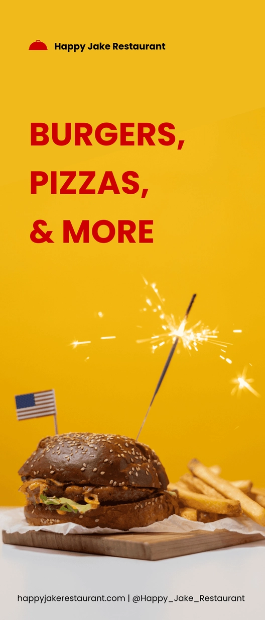 Food And Restaurant Roll Up Banner Template