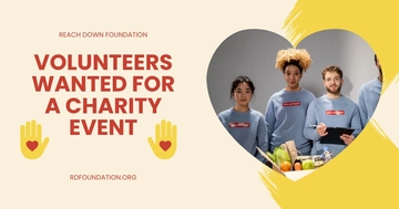 Free Charity Volunteer Facebook Post Template to Edit Online
