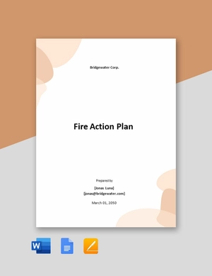 Simple Fire Action Plan Template