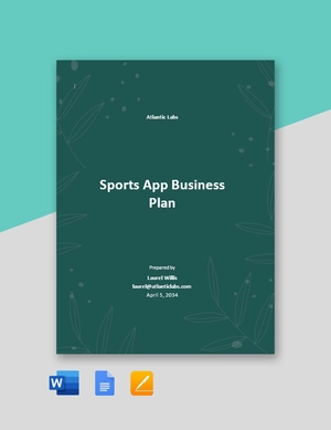 Sports App Business Plan Template