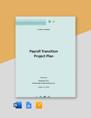 Payroll Transition Project Plan Template