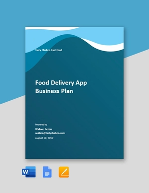 Food Delivery App Business Plan Template