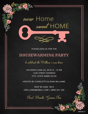 Chalkboard Housewarming Invitation Template