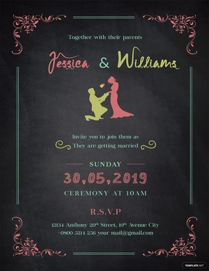 Chalkboard Wedding Invitation Template