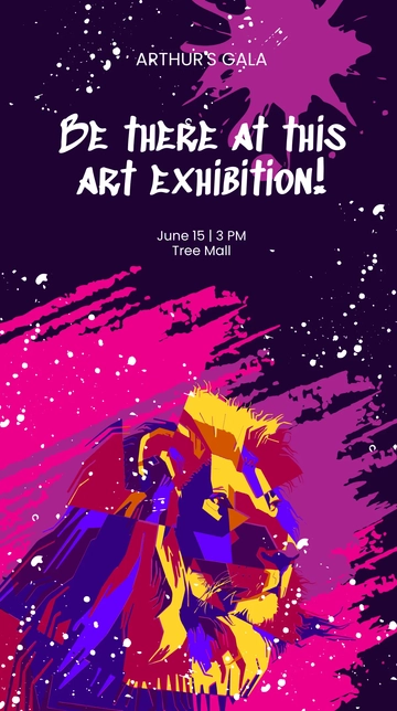 Free Art Exhibition Whatsapp Post Template to Edit Online