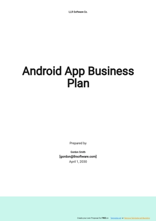 Android App Business Plan Template