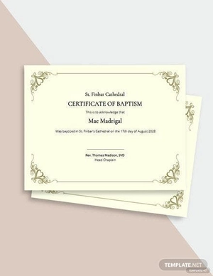 Baptism Certificate Template