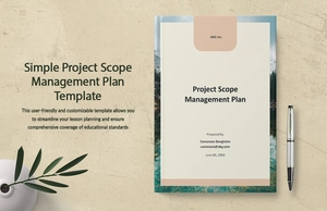 Simple Project Scope Management Plan Template