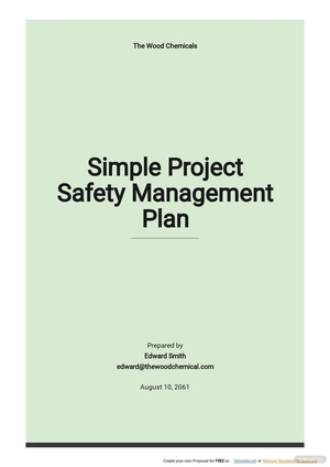 Simple Project Safety Management Plan Template