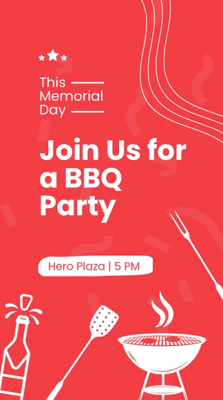 Free Memorial Day Bbq Whatsapp Post Template to Edit Online