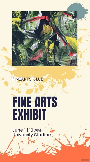 Free Fine Art Exhibition Whatsapp Post Template to Edit Online