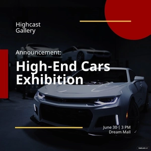 Free Exhibition Announcement Linkedin Post Template to Edit Online