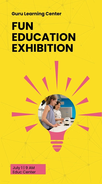 Free Education Exhibition Whatsapp Post Template to Edit Online