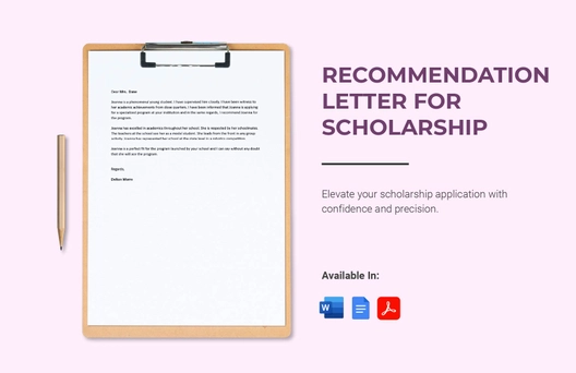 Recommendation Letter for Scholarship Recommendation Letter for Scholarship