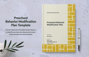Preschool Behavior Modification Plan Template