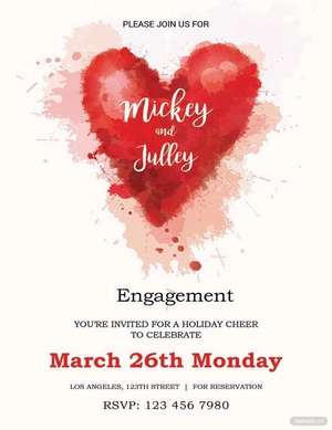 Colorful Engagement Invitation Card Template