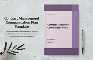 Contract Management Communication Plan Template