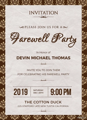 Farewell Invitation Template