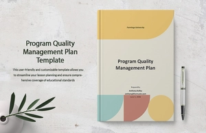 Program Quality Management Plan Template